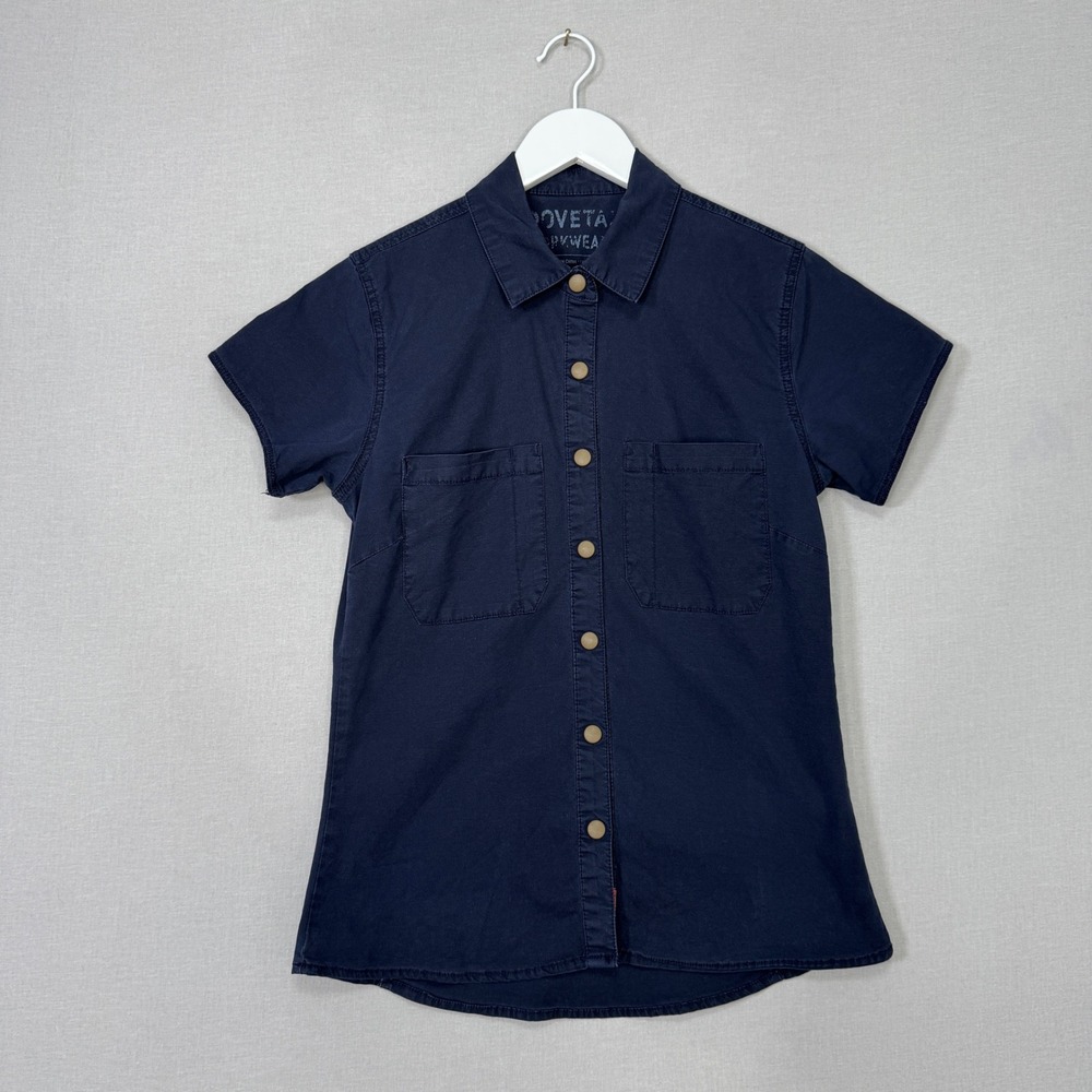 Dovetail Workwear Mechanic's Workshirt Women XS Blue Snap Button Utility Outdoor